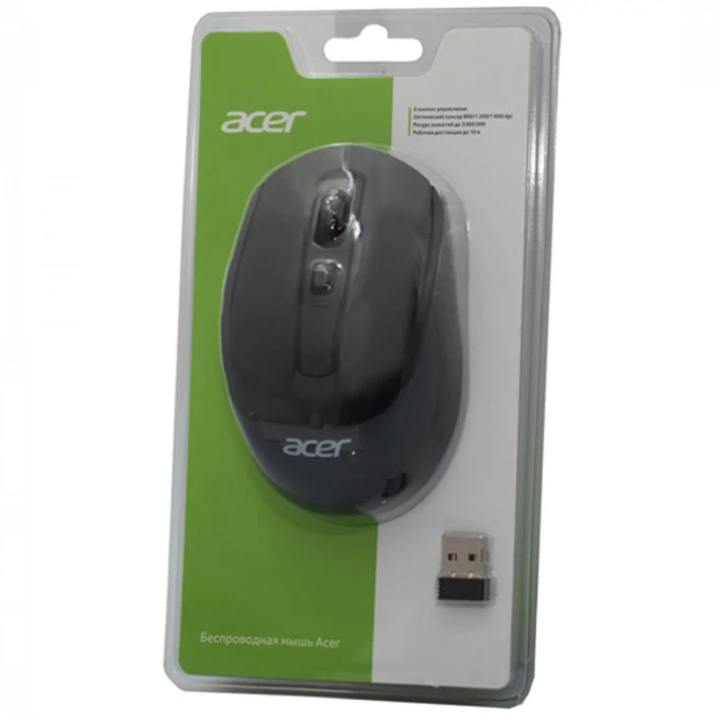 Мышь Acer OMR060 ZL.MCEEE.00C Бюджетные, Беспроводная
