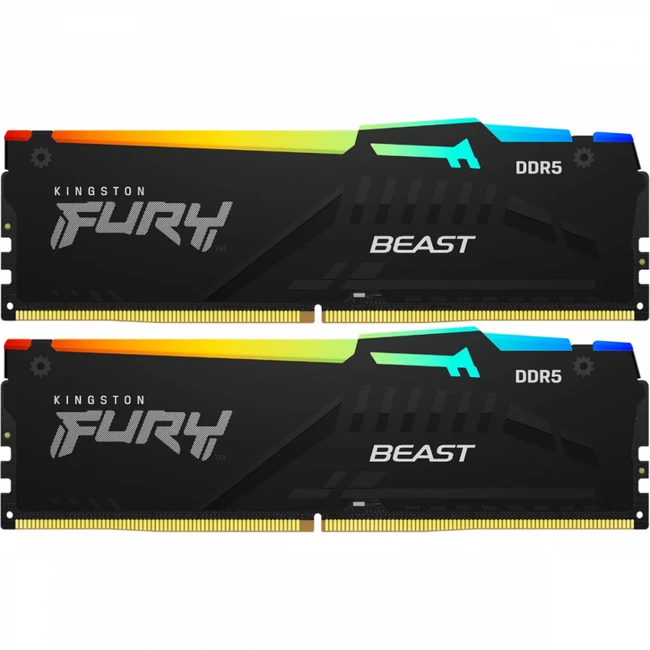ОЗУ Kingston Fury Beast RGB KF560C36BBE2AK2-64 DIMM, DDR5, 64 Гб (2 х 32 Гб), 6000 МГц