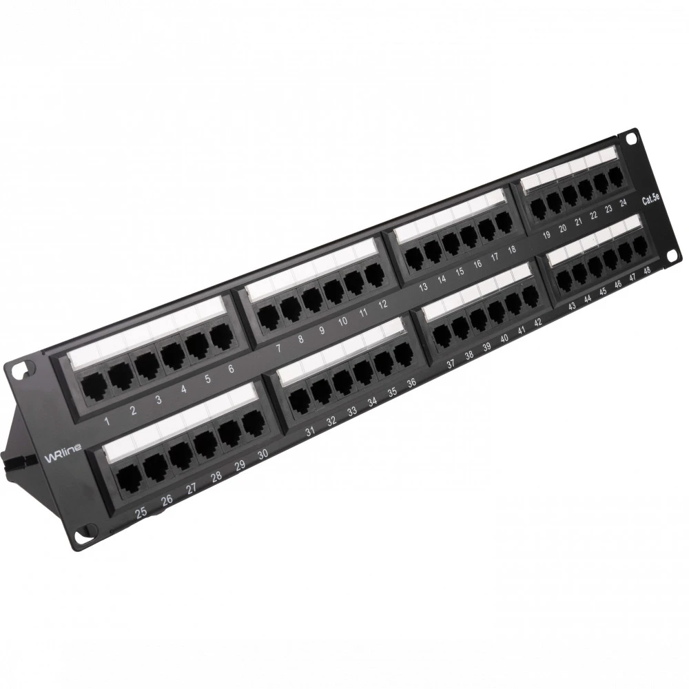 Патч-панель WRline WR-PL-48-C5E-D 48 портов, STP, Cat. 5e