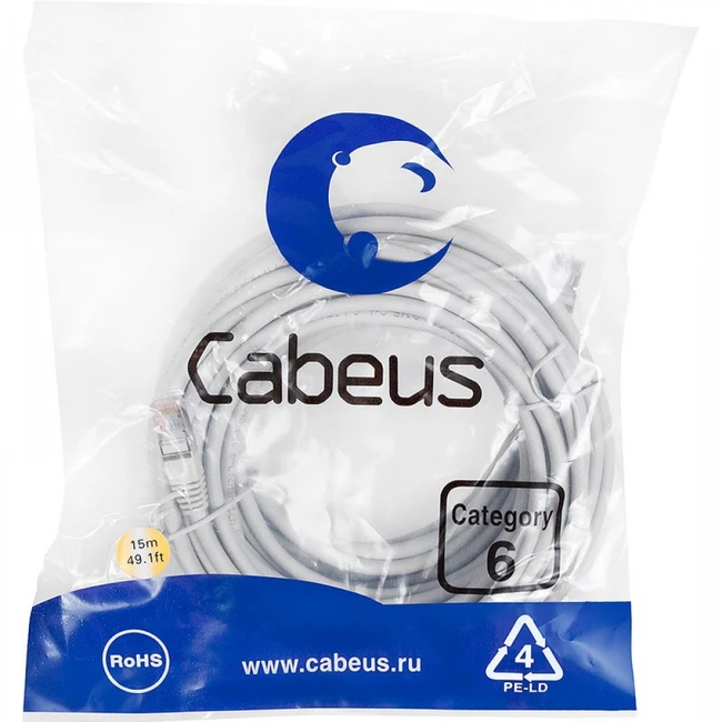 Патч-корд Cabeus PC-FTP-RJ45-Cat.6-15m-LSZH