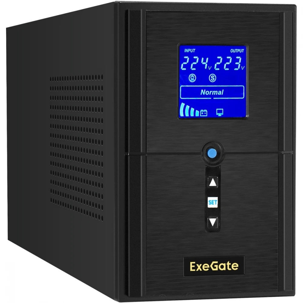 Источник бесперебойного питания ExeGate SineTower SZ-1500.LCD.AVR.2SH.1C13.USB EX295988RUS Линейно-интерактивные, Напольный (Tower), 1500 ВА, 1200 Вт