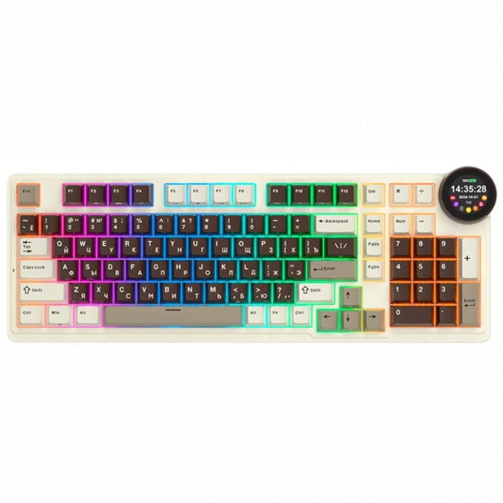 Клавиатура Royal Kludge N99 Mokko Grey (Cream Switch) 6935280828591 Беспроводная, Bluetooth