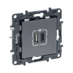Сетевая розетка Legrand Розетка USB, Niloe Step, 863440, Тип А+C 12Вт+15Вт 5В Сталь
