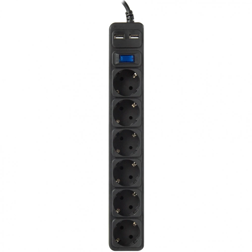 Распределитель питания SVC 6 розеток 5м чёрный ZC6S-50M-USB