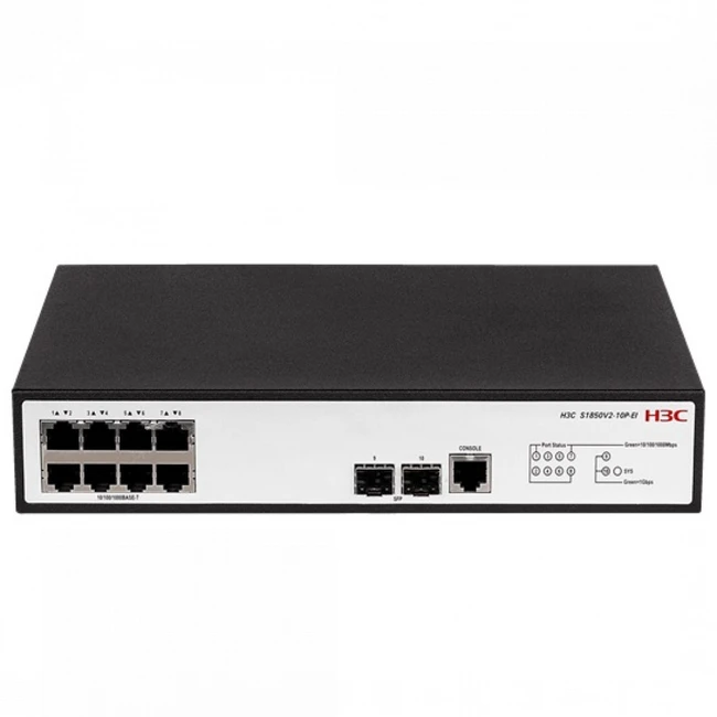 Коммутатор H3C LS-1850V2-10P-EI-GL 1000 Base-T (1000 мбит/с), 2 SFP порта