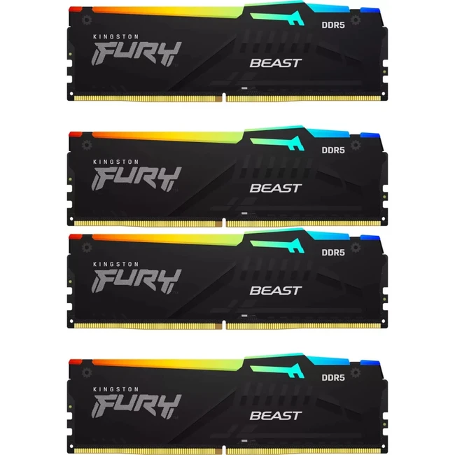 ОЗУ Kingston FURY Beast RGB XMP KF552C40BBAK4-64 DIMM, DDR5, 64 Гб (4 х 16 Гб), 5200 МГц