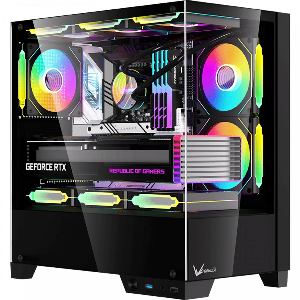 Корпус Formula Crystal Z1M Plus FR Black CRYSTAL Z1M + FR Игровые, Mini-Tower
