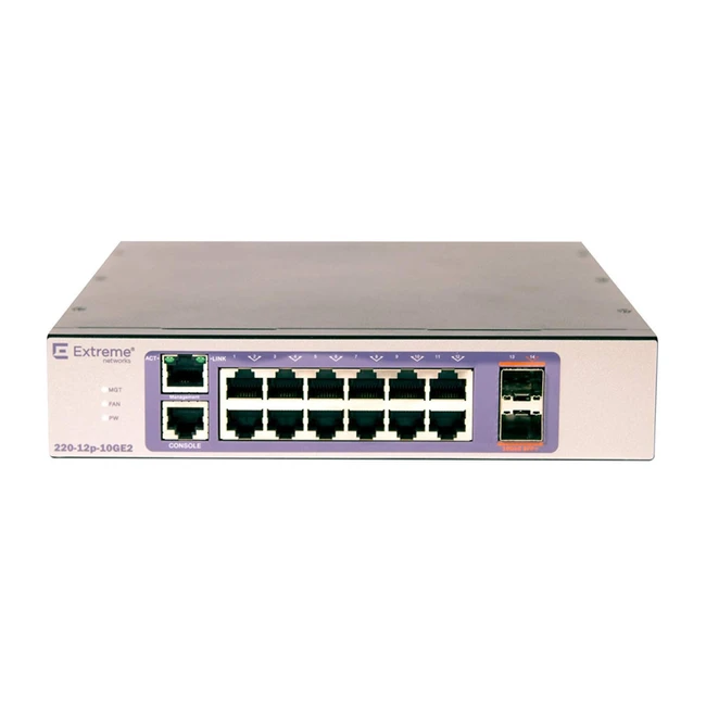 Коммутатор Extreme 220-Series 12 16561 1000 Base-T (1000 мбит/с), 2 SFP порта