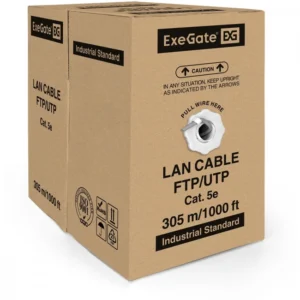 Кабель витая пара ExeGate UTP-2-C5e-CCA-S24-IN-PVC-GY-305