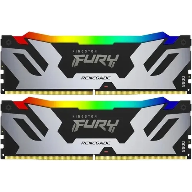 ОЗУ Kingston Renegade Silver RGB KF564C32RSAK2-96 DIMM, DDR5, 96 Гб (2 x 48 Гб), 6400 МГц