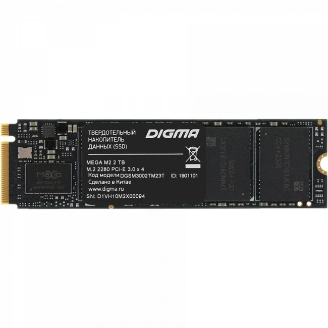 Жесткий диск Digma Mega M2 (DGSM3002TM23T) SSD (твердотельные), 2 ТБ, M.2