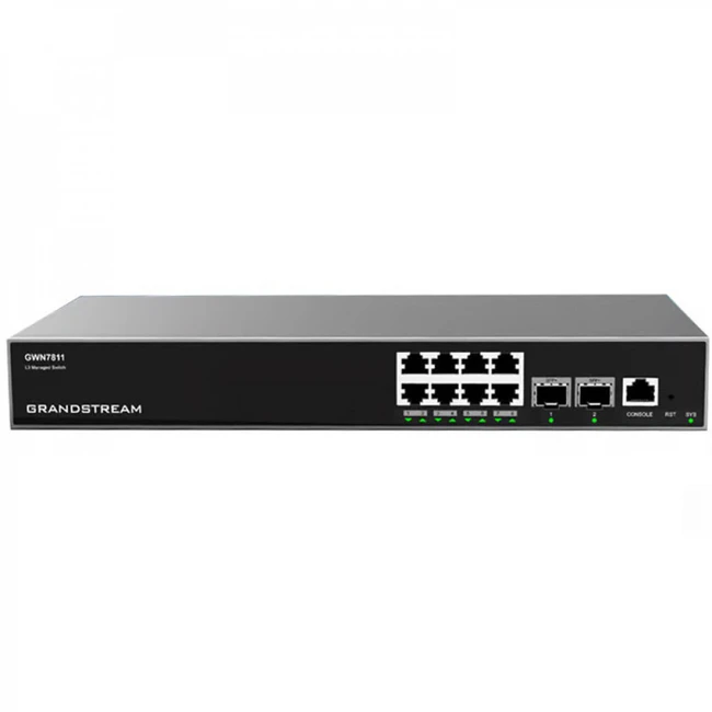 Коммутатор Grandstream GWN7811 1000 Base-T (1000 мбит/с), 2 SFP порта