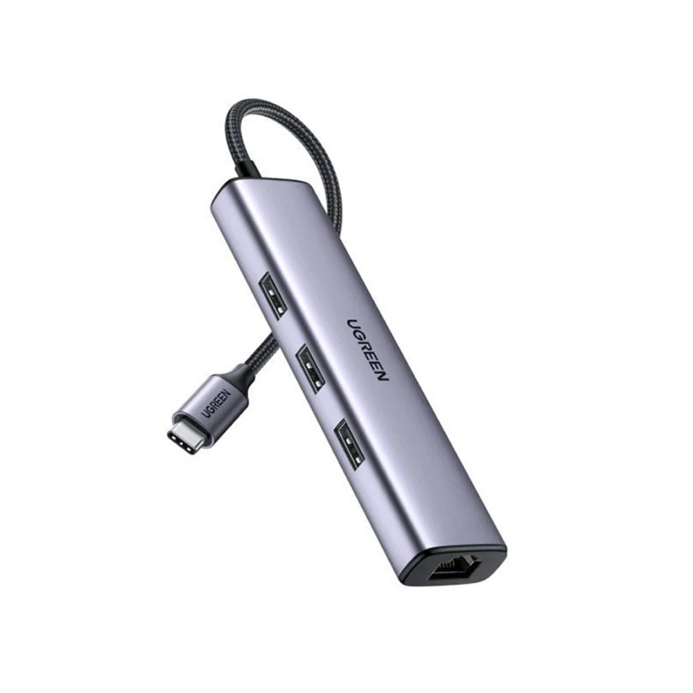 Аксессуар для ПК и Ноутбука UGREEN CM475/60600, 3*USB3.0A, 1*RJ45 Адаптер