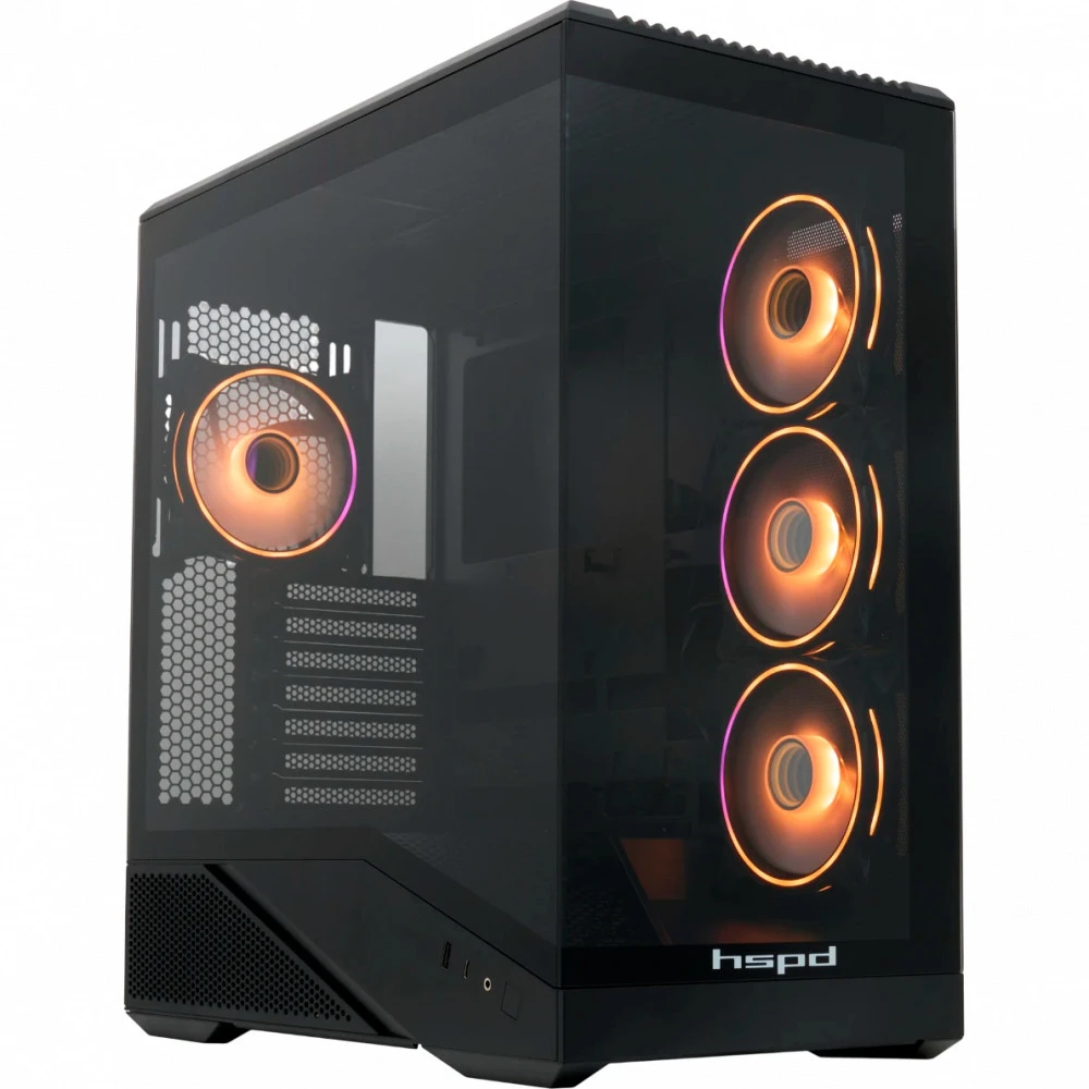 Корпус HSPD F711-TGBK-ARGB Black F711-TGBK- ARGB Игровые, Mid-Tower