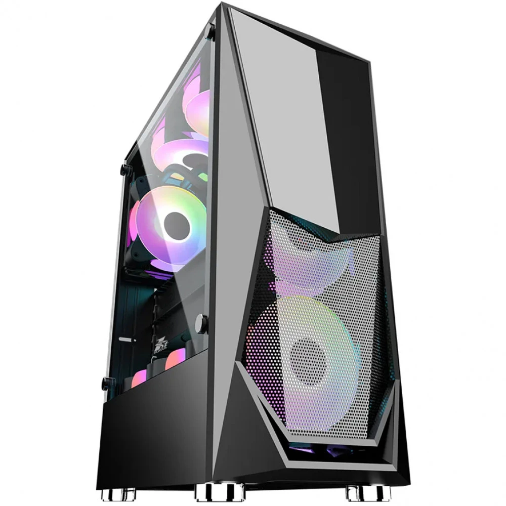 Корпус 1STPLAYER DK-3-BK-1F5M-2F5S Игровые, Mid-Tower