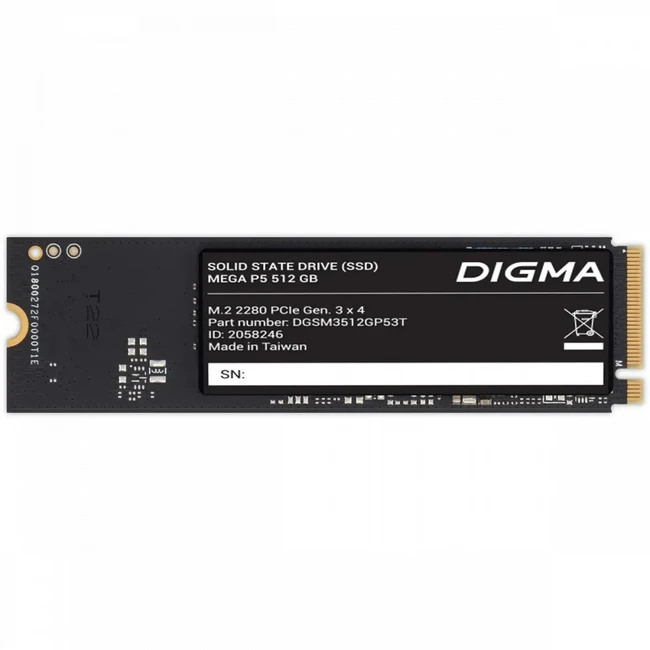 Жесткий диск Digma DGSM3512GP53T SSD (твердотельные), 512 ГБ, M.2, PCIe