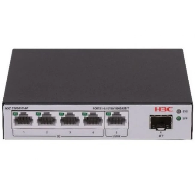 Коммутатор H3C S1600V2 LS-1600V2-6P-GL 1000 Base-T (1000 мбит/с), 1 SFP порт