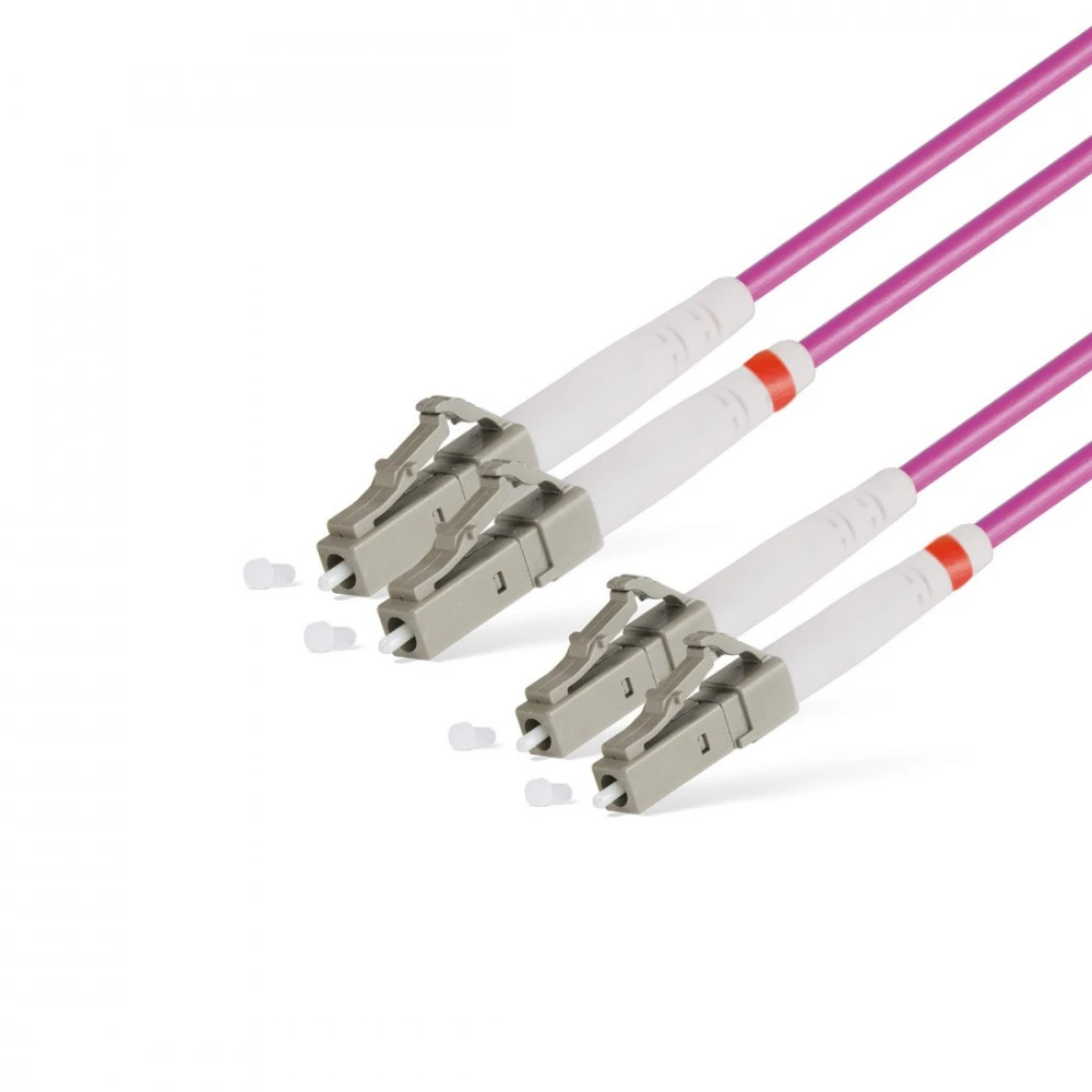 Оптический патч-корд АЗОП LC/UPC-LC/UPC MM OM4 50/125 Duplex 3.0мм 1 м 16903