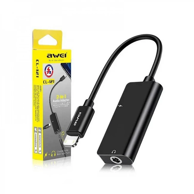 Кабель интерфейсный AWEI CL-121 MINI JACK 3.5 (input) - Lightning (8pin)