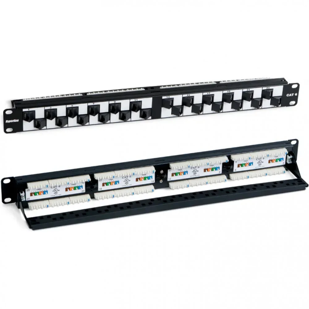 Патч-панель Hyperline PP2A-19-24S-8P8C-C6-110 24 порта, Flat, Cat. 6