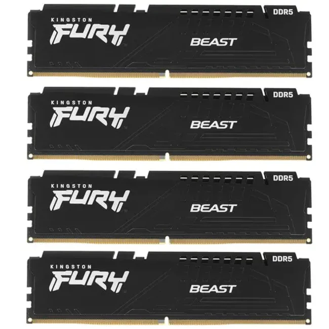 ОЗУ Kingston FURY Beast Black KF560C40BBK4-64 DIMM, DDR5, 64 Гб (4 х 16 Гб), 6000 МГц