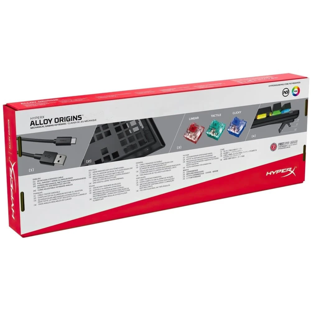 Клавиатура HyperX Alloy Origins HX-KB6RDX-RU HX-KB6RDX-RU (4P4F6AX#ACB) Проводная, USB