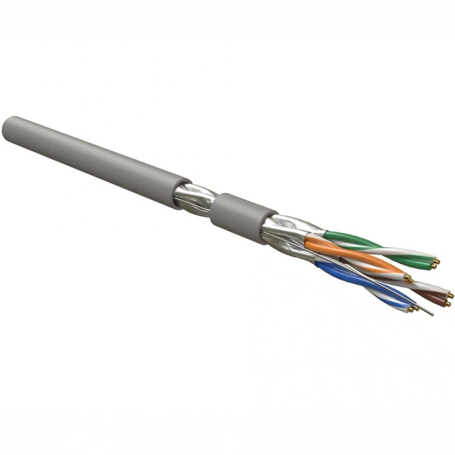Кабель витая пара Hyperline Кабель витая пара экранированный U/FTP (305 м) UFTP4R-C6A-S23-IN-LSLTX-GY-305