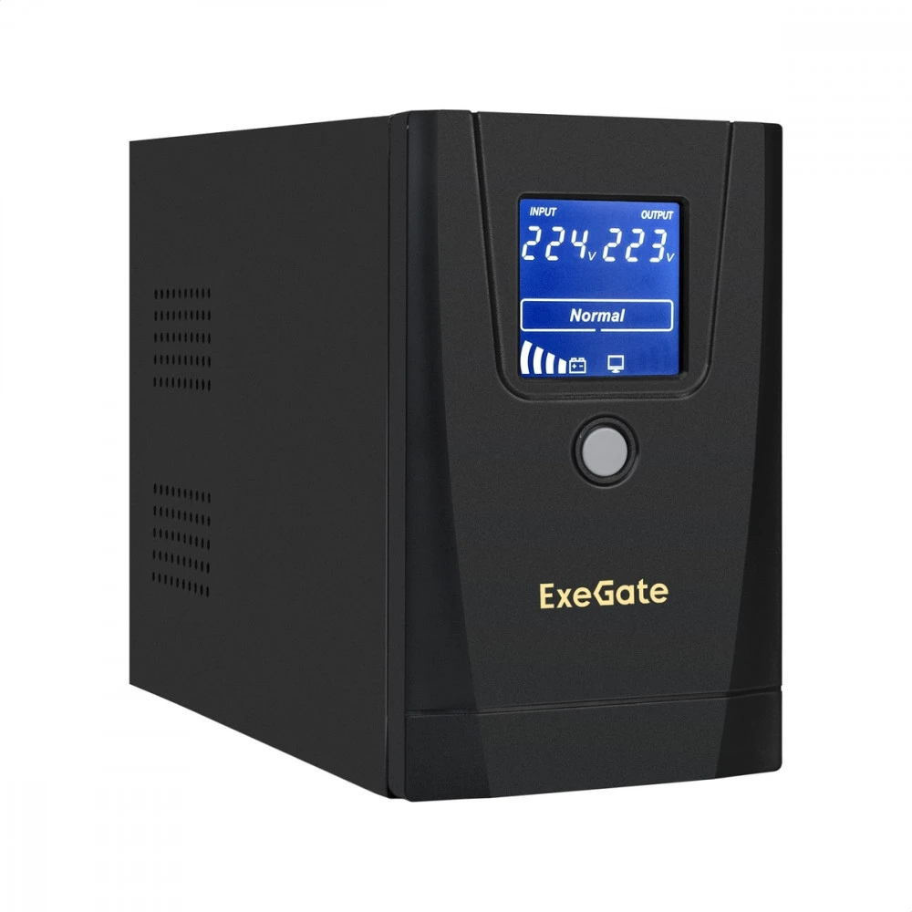 Источник бесперебойного питания ExeGate LLB-900.LCD.AVR.1SH.2C13.RJ.USB Линейно-интерактивные, Напольный (Tower), 900 ВА, 500 Вт