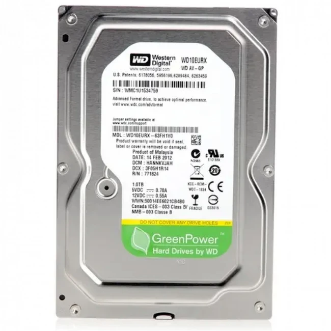 Жесткий диск Western Digital AV-GP Video Surveillance WD10EURX-83UY4Y0 HDD (классические), 1 ТБ, 3.5 дюйма, SATA