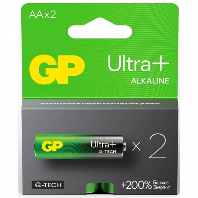 Батарейка GP Батарея GP Ultra Plus Alkaline 15AUPA21-2CRSB2 AA (2шт) GP 15AUPA21-2CRSB2