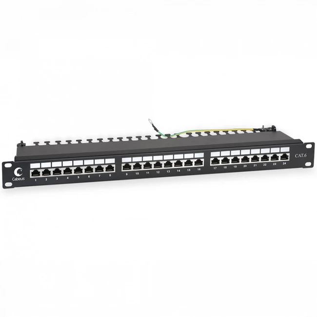 Патч-панель Cabeus PL-24-Cat.6-SH-Dual IDC Патч-панель 19" (1U), 24 порта, UTP, Cat. 6