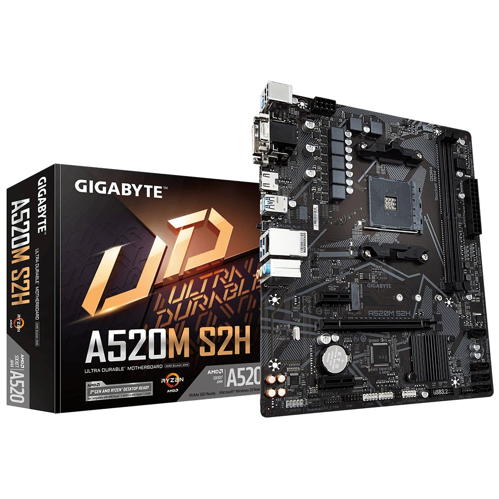 Материнская плата Gigabyte A520M S2H Micro-ATX, AMD AM4