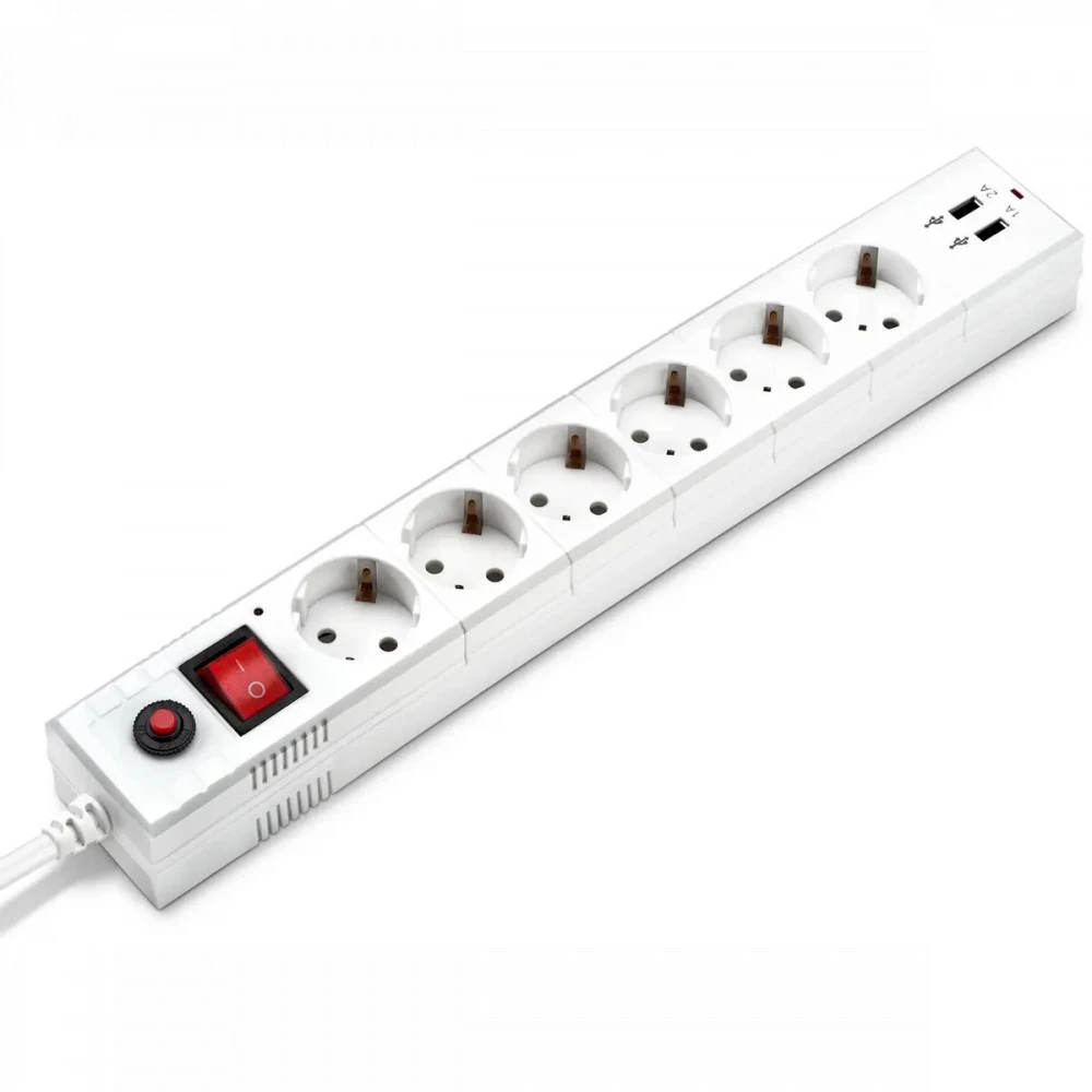 Распределитель питания Buro BU-SP3_USB_2A-W
