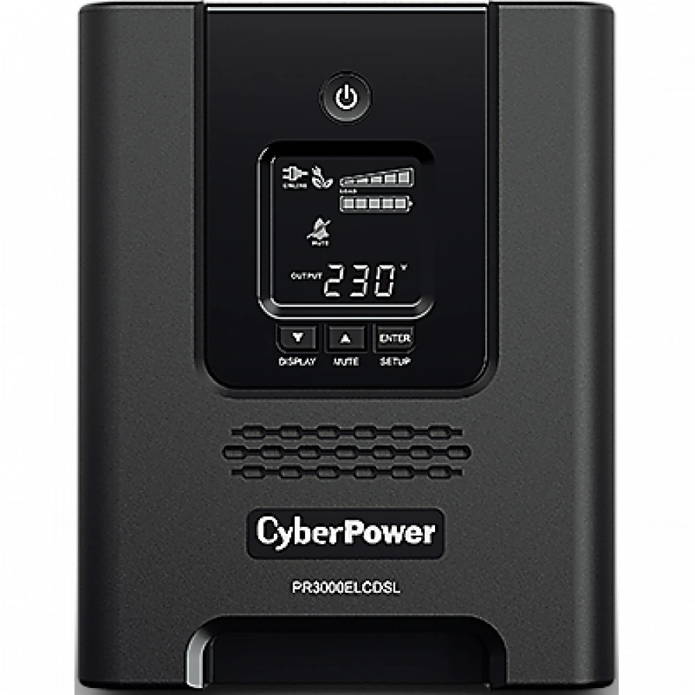 Источник бесперебойного питания CyberPower PR3000ELCDSL Линейно-интерактивные, Напольный (Tower), 3000 ВА, 2700 Вт