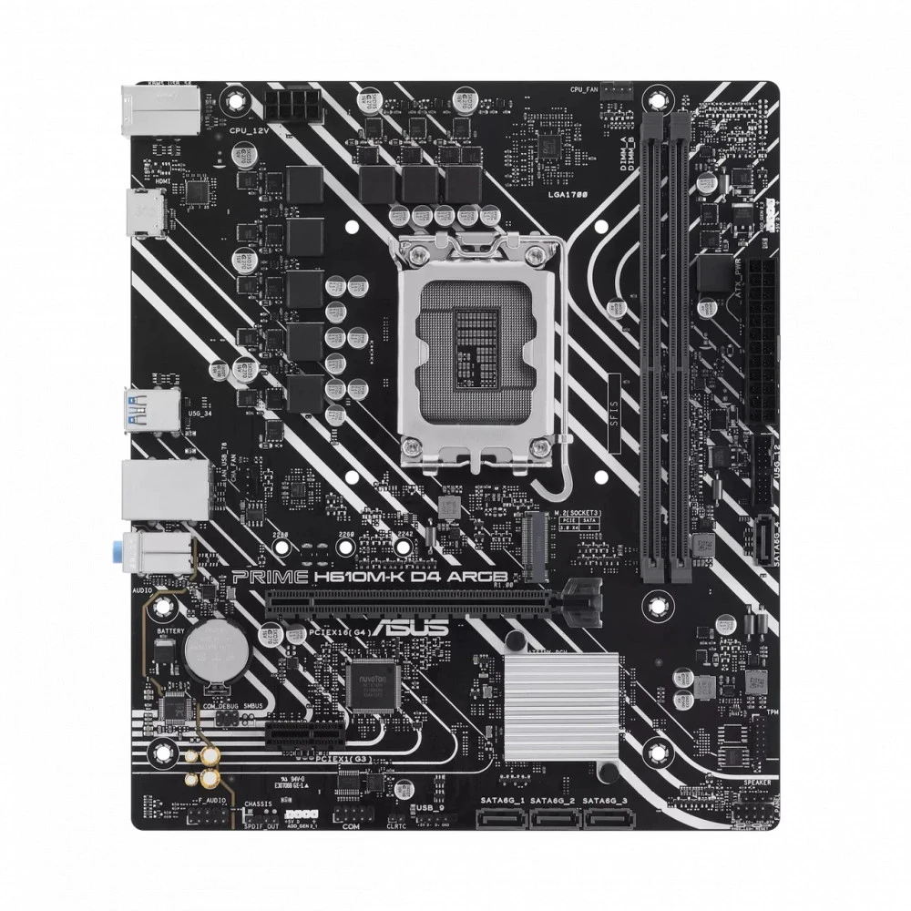 Материнская плата Asus PRIME H610M-K D4 ARGB Micro-ATX, LGA 1700