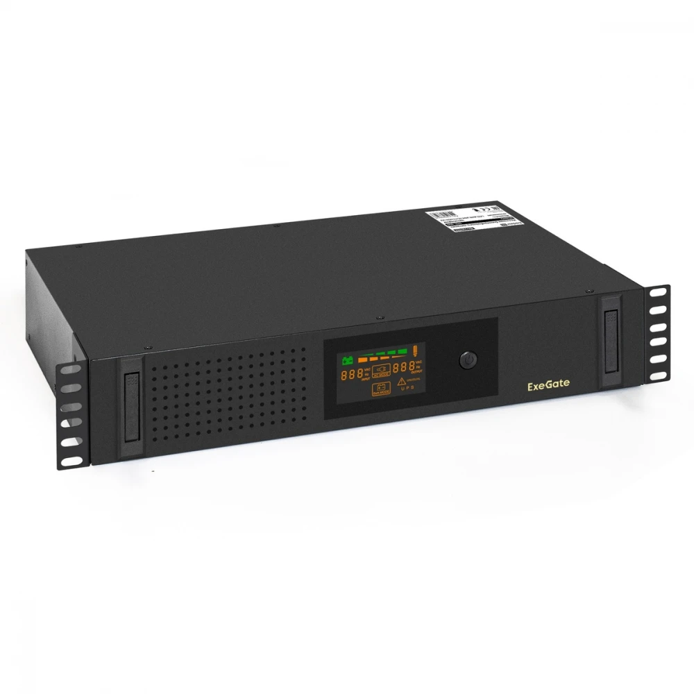 Источник бесперебойного питания ExeGate ServerRM UNL-800.LCD.AVR.2SH.3C13.USB.2U EX293849RUS Двойное преобразование (On-Line), Стоечный (Rack), 800 ВА, 480 Вт