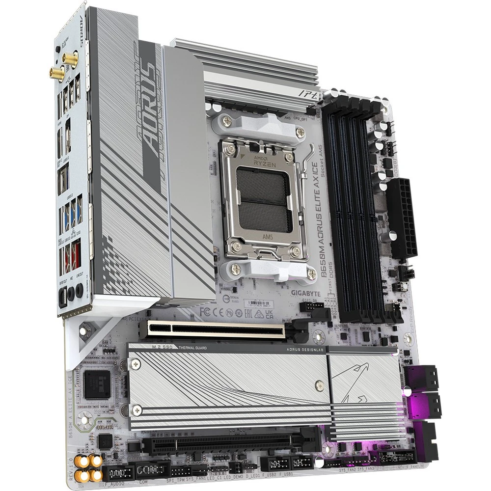 Материнская плата Gigabyte B650M AORUS ELITE AX ICE Micro-ATX, AMD AM5
