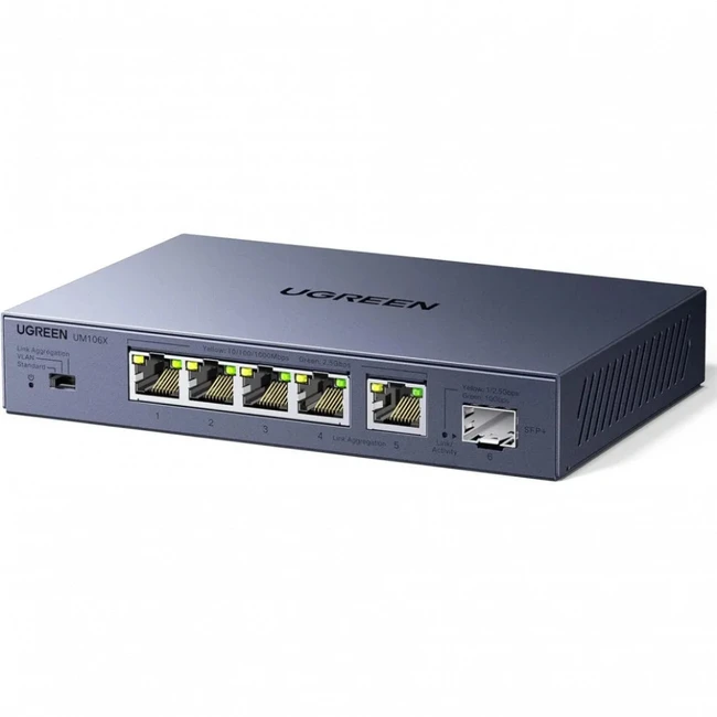 Коммутатор UGREEN CM753 35048EU 2.5 GBase-T (2500 мбит/с), 1 SFP порт
