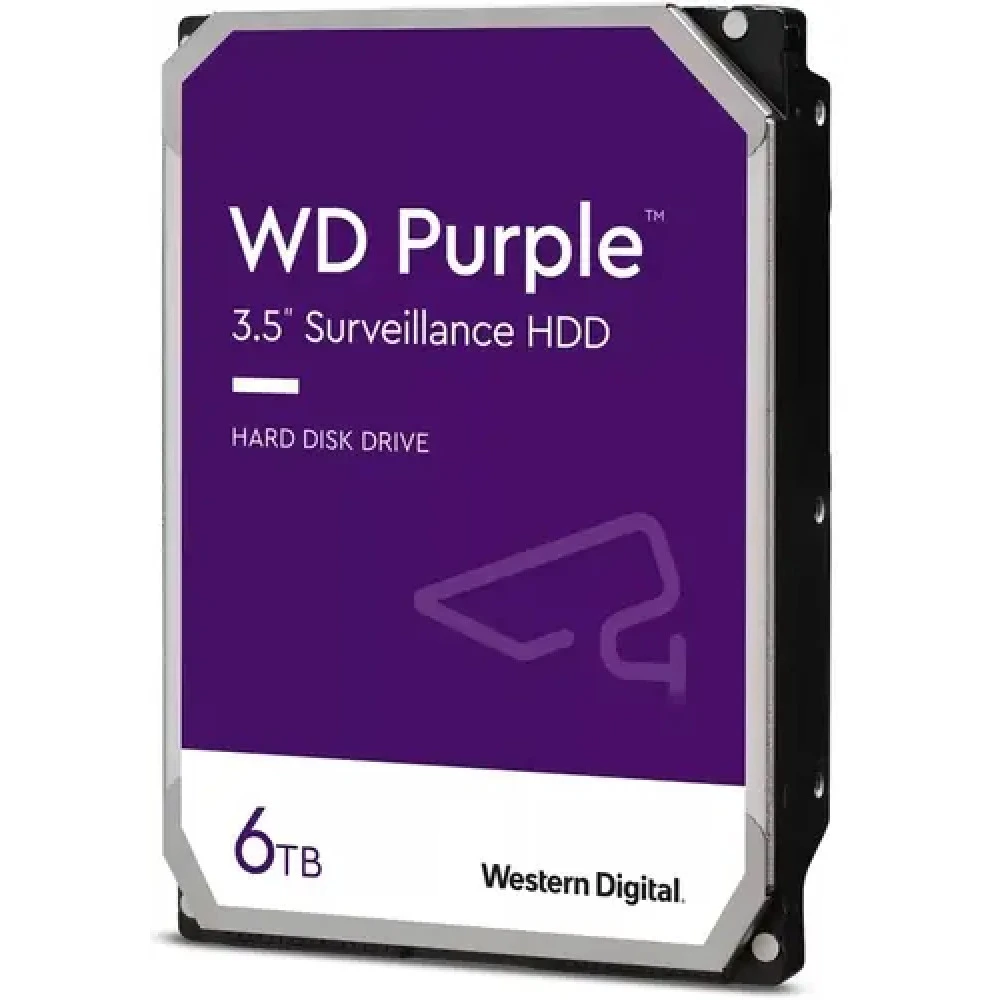 Жесткий диск Western Digital Purple Surveillance WD64PURZ HDD (классические), 6 ТБ, 3.5 дюйма, SATA