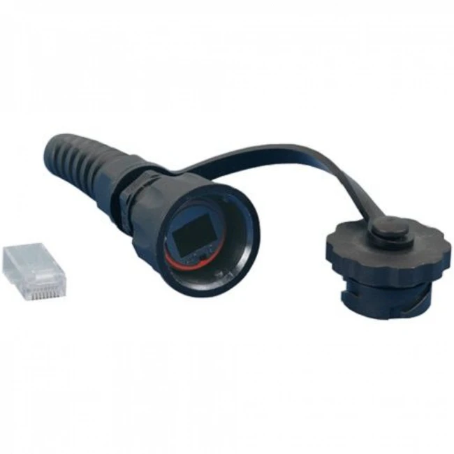 Аксессуар для кабельных сетей Hyperline Промышленный разъем RJ-45 (8P8C) под витую пару категория 5e экранированный (SH) PLUG-IE-8P8C-P-C5-SH