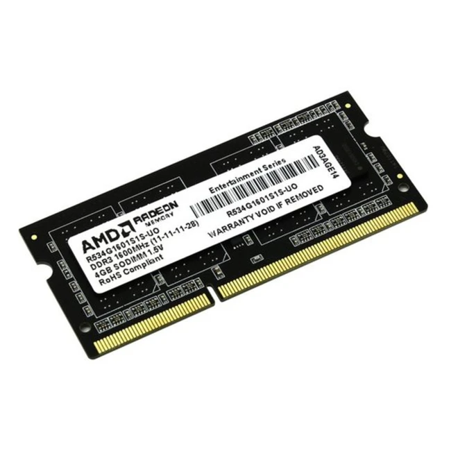 ОЗУ AMD R744G2400S1S R744G2400S1S-U SO-DIMM, DDR4, 4 Гб, 2400 МГц