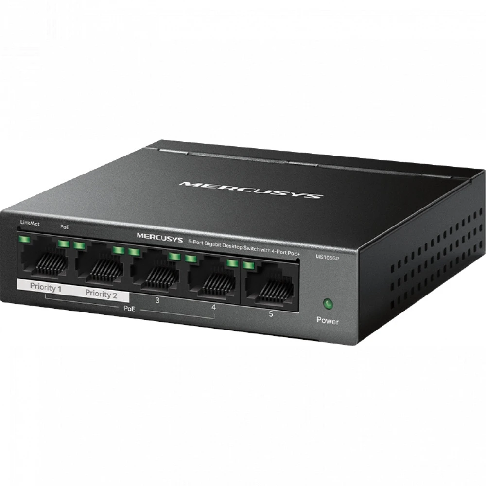 Коммутатор Mercusys MS105GP 1000 Base-T (1000 мбит/с)