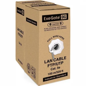 Кабель витая пара ExeGate UTP4-C5e-CCA-S26-IN-PVC-GY-100 EX281818RUS