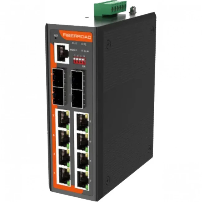 Коммутатор FIBERROAD промышленный L2 управляемый FR-7M3408P 1000 Base-TX (1000 мбит/с), 4 SFP порта