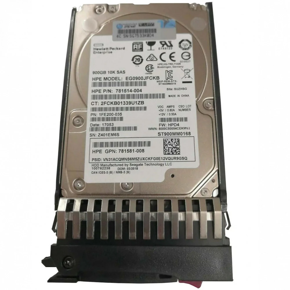 Серверный жесткий диск HPE SAS/900 Gb/10000 rpm/MSA 12G SFF (2.5in) Dual Port Ent J9F47A 2,5 SFF, 900 ГБ, SAS
