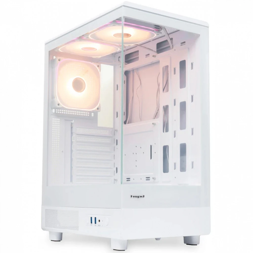 Корпус HSPD F510-TGWH-ARGB White Игровые, Mid-Tower