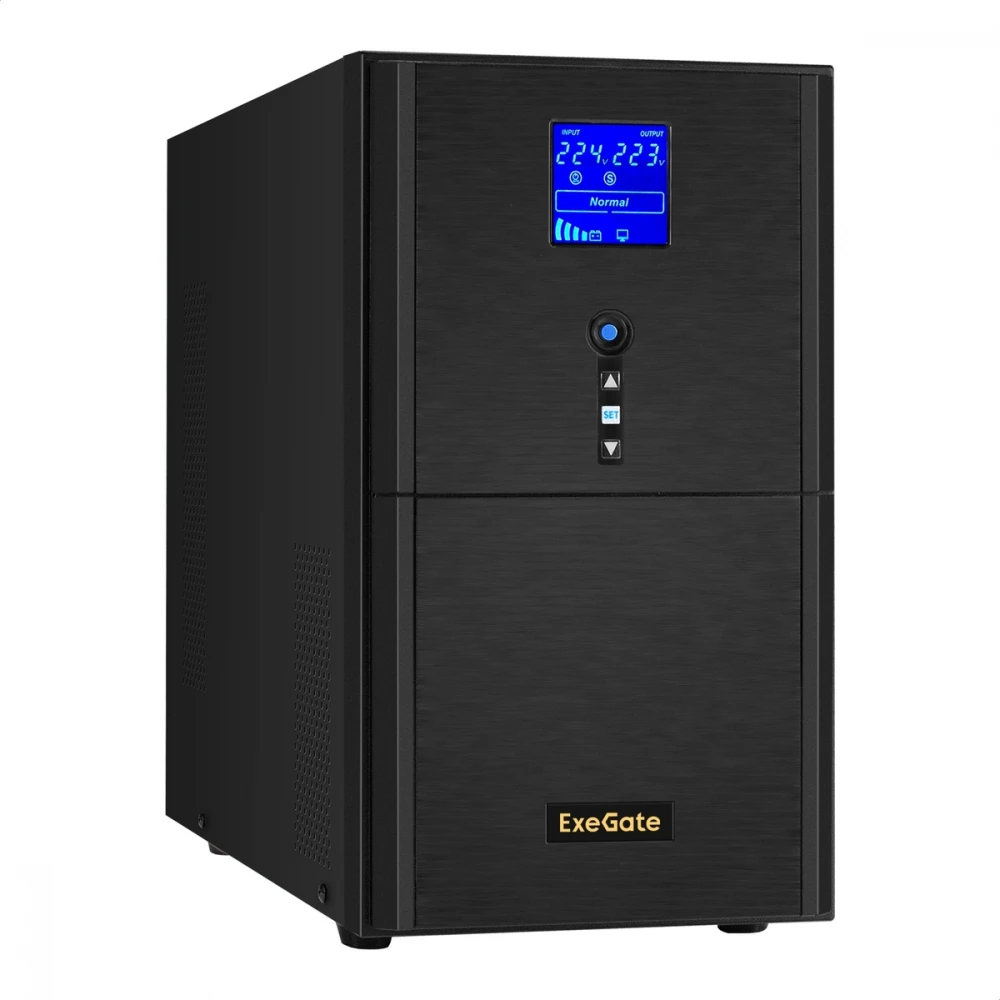 Источник бесперебойного питания ExeGate SineTower SZ-3000.LCD.AVR.3SH.1C13.RJ.USB EX295990RUS Линейно-интерактивные, Напольный (Tower), 3000 ВА, 2400 Вт