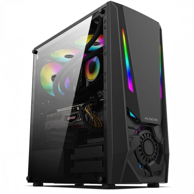Корпус ALSEYE Reactor Black AS.07.0026 Игровые, Mid-Tower