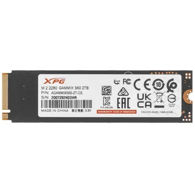 Жесткий диск ADATA XPG GAMMIX S60 BLADE AGAMMIXS60-2T-CS SSD (твердотельные), 2 ТБ, M.2, PCIe