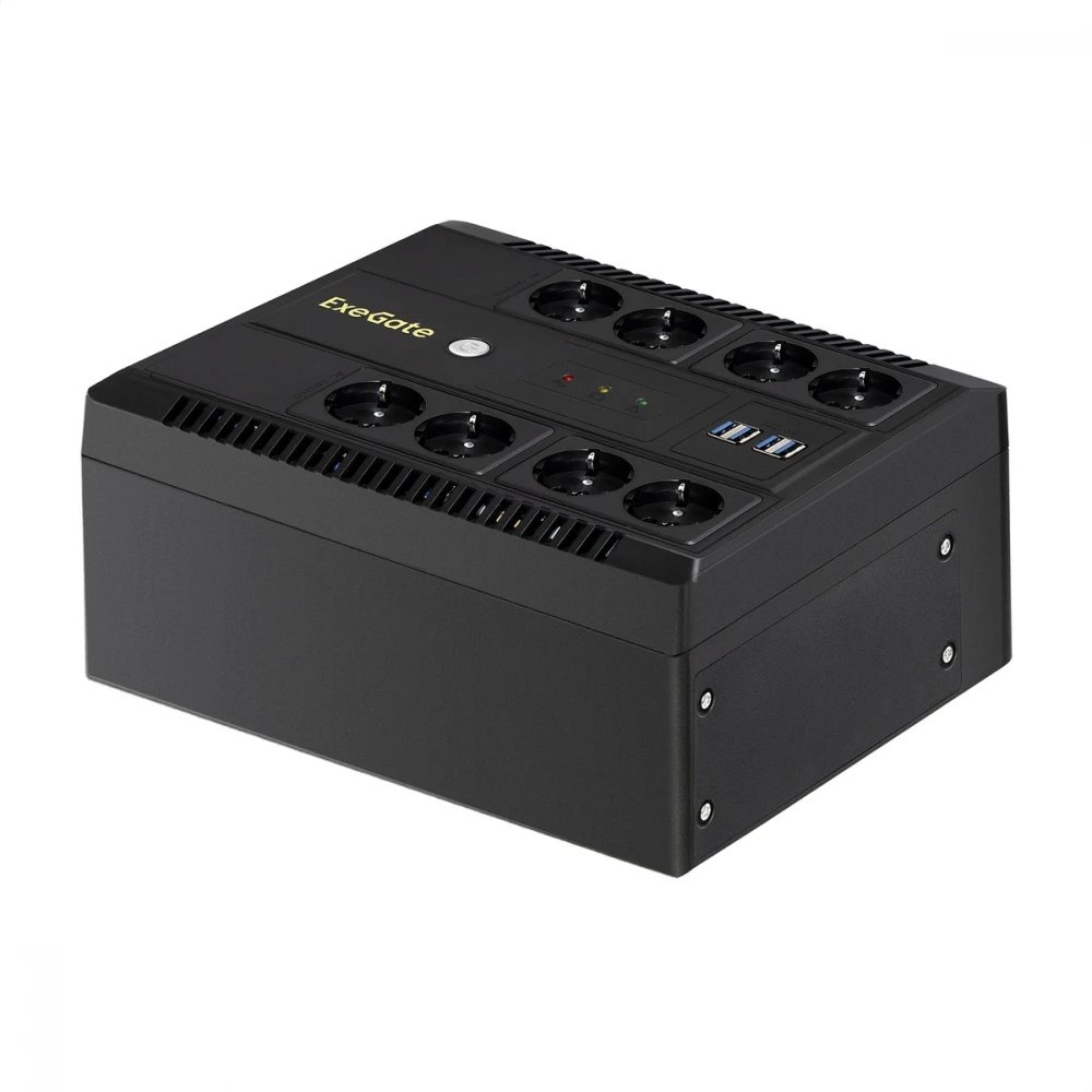 Источник бесперебойного питания ExeGate NEO NNB-600.LED.AVR.8SH.CH EX293853RUS Линейно-интерактивные, Напольный (Tower), 600 ВА, 360 Вт